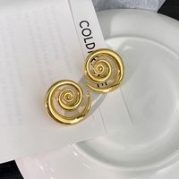 1 Pair Vintage Style Geometric Solid Color Plating Hollow Out Metal Ear Studs main image 3