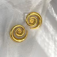1 Pair Vintage Style Geometric Solid Color Plating Hollow Out Metal Ear Studs main image 2