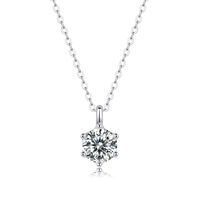 Style Simple Couleur Unie Argent Sterling Incruster Moissanite Pendentif main image 2