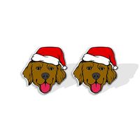 1 Pair Cute Christmas Hat Dog Cat Plastic Ear Studs main image 5