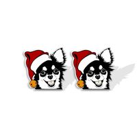 1 Pair Cute Christmas Hat Dog Cat Plastic Ear Studs sku image 1