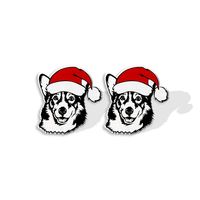1 Pair Cute Christmas Hat Dog Cat Plastic Ear Studs sku image 3