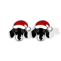 1 Pair Cute Christmas Hat Dog Cat Plastic Ear Studs sku image 2