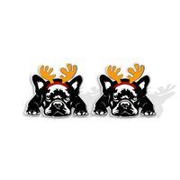 1 Pair Cute Christmas Hat Dog Cat Plastic Ear Studs sku image 5