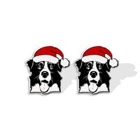 1 Pair Cute Christmas Hat Dog Cat Plastic Ear Studs sku image 4