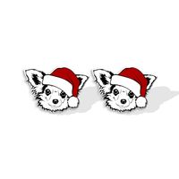 1 Pair Cute Christmas Hat Dog Cat Plastic Ear Studs sku image 8