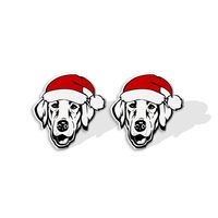 1 Pair Cute Christmas Hat Dog Cat Plastic Ear Studs sku image 9