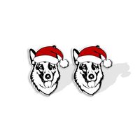 1 Pair Cute Christmas Hat Dog Cat Plastic Ear Studs sku image 10