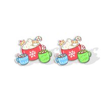 1 Pair Cute Christmas Hat Dog Cat Plastic Ear Studs sku image 19