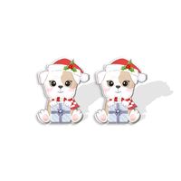 1 Pair Cute Christmas Hat Dog Cat Plastic Ear Studs sku image 20