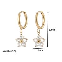 Fashion Flower Titanium Steel Plating Inlay Artificial Diamond Drop Earrings 1 Pair main image 6