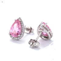 1 Pair Luxurious Lady Water Droplets Inlay Copper Zircon Ear Studs main image 2