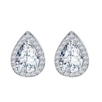 1 Pair Luxurious Lady Water Droplets Inlay Copper Zircon Ear Studs main image 3