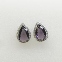 1 Pair Luxurious Lady Water Droplets Inlay Copper Zircon Ear Studs sku image 3