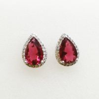 1 Pair Luxurious Lady Water Droplets Inlay Copper Zircon Ear Studs sku image 6