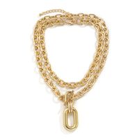 Vintage Style Geometric Solid Color Ccb Alloy Aluminum Plating Chain Women's Pendant Necklace main image 2