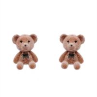 1 Pair Cute Sweet Bear Alloy Flocking Ear Studs main image 4