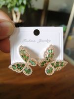 1 Pair Elegant Butterfly Inlay Copper Zircon Ear Studs sku image 10