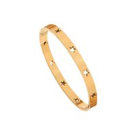 Simple Style Star Titanium Steel Plating Hollow Out Bangle main image 4