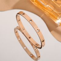 Simple Style Star Titanium Steel Plating Hollow Out Bangle sku image 4