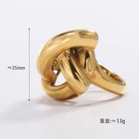 Vintage Style Geometric Solid Color Titanium Steel Plating 18k Gold Plated Rings main image 3