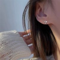 1 Pair Vintage Style Four Eight-pointed Stars Plating Metal Ear Studs main image 5