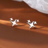 1 Pair Vintage Style Four Eight-pointed Stars Plating Metal Ear Studs main image 4