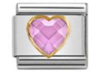 1 Piece Stainless Steel Rhinestones Heart Shape Flower Polished Beads main image 3