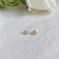 1 Pair Cute Sweet Heart Shape Stoving Varnish Plating Inlay Sterling Silver Opal Ear Studs sku image 1
