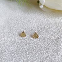 1 Pair Cute Sweet Heart Shape Stoving Varnish Plating Inlay Sterling Silver Opal Ear Studs sku image 3