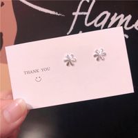 1 Pair Cute Sweet Four Leaf Clover Crown Fish Tail Alloy Ear Studs sku image 9