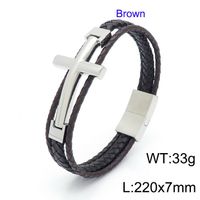 Estilo Vintage Cruzar Acero Titanio Enchapado Hombres Pulsera sku image 2