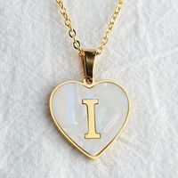 Wholesale Cute Sweet Letter Titanium Steel Plating Inlay Shell Pendant Necklace sku image 37