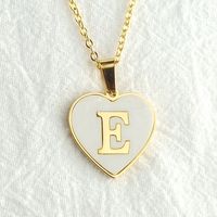 Wholesale Cute Sweet Letter Titanium Steel Plating Inlay Shell Pendant Necklace sku image 33