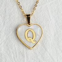 Wholesale Cute Sweet Letter Titanium Steel Plating Inlay Shell Pendant Necklace sku image 45