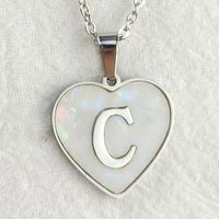 Wholesale Cute Sweet Letter Titanium Steel Plating Inlay Shell Pendant Necklace sku image 5