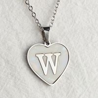 Wholesale Cute Sweet Letter Titanium Steel Plating Inlay Shell Pendant Necklace sku image 25
