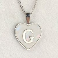 Wholesale Cute Sweet Letter Titanium Steel Plating Inlay Shell Pendant Necklace sku image 9