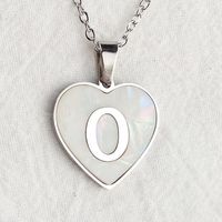 Wholesale Cute Sweet Letter Titanium Steel Plating Inlay Shell Pendant Necklace sku image 17