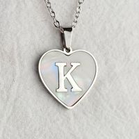 Wholesale Cute Sweet Letter Titanium Steel Plating Inlay Shell Pendant Necklace sku image 13