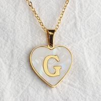 Wholesale Cute Sweet Letter Titanium Steel Plating Inlay Shell Pendant Necklace sku image 35