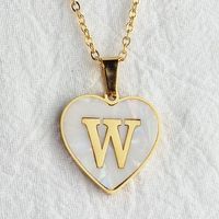 Wholesale Cute Sweet Letter Titanium Steel Plating Inlay Shell Pendant Necklace sku image 51