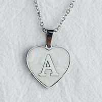 Wholesale Cute Sweet Letter Titanium Steel Plating Inlay Shell Pendant Necklace sku image 3