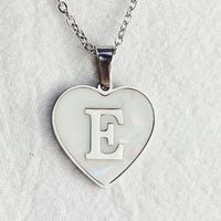 Wholesale Cute Sweet Letter Titanium Steel Plating Inlay Shell Pendant Necklace sku image 7