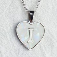 Wholesale Cute Sweet Letter Titanium Steel Plating Inlay Shell Pendant Necklace sku image 11