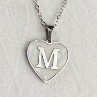 Wholesale Cute Sweet Letter Titanium Steel Plating Inlay Shell Pendant Necklace sku image 15