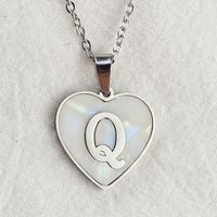 Wholesale Cute Sweet Letter Titanium Steel Plating Inlay Shell Pendant Necklace sku image 19