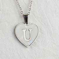Wholesale Cute Sweet Letter Titanium Steel Plating Inlay Shell Pendant Necklace sku image 23