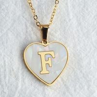 Wholesale Cute Sweet Letter Titanium Steel Plating Inlay Shell Pendant Necklace sku image 34