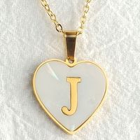 Wholesale Cute Sweet Letter Titanium Steel Plating Inlay Shell Pendant Necklace sku image 38